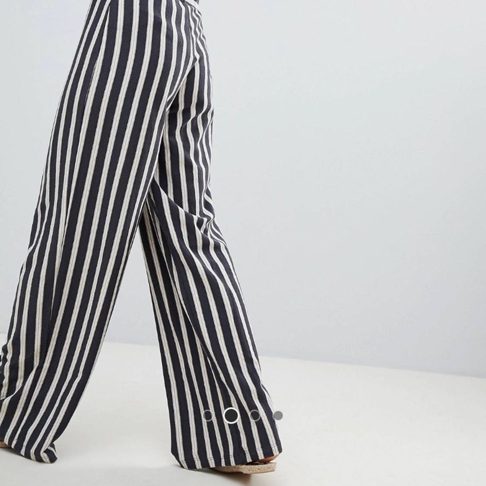 Pull & Bear wide leg striped pants